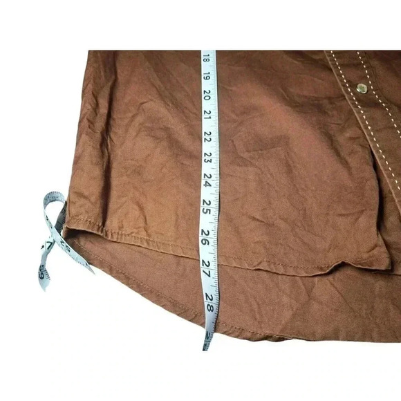 Wrangler Pearl Snap Brown White Stitch Mens 2XL Floral Embroidered - Picture 8 of 11